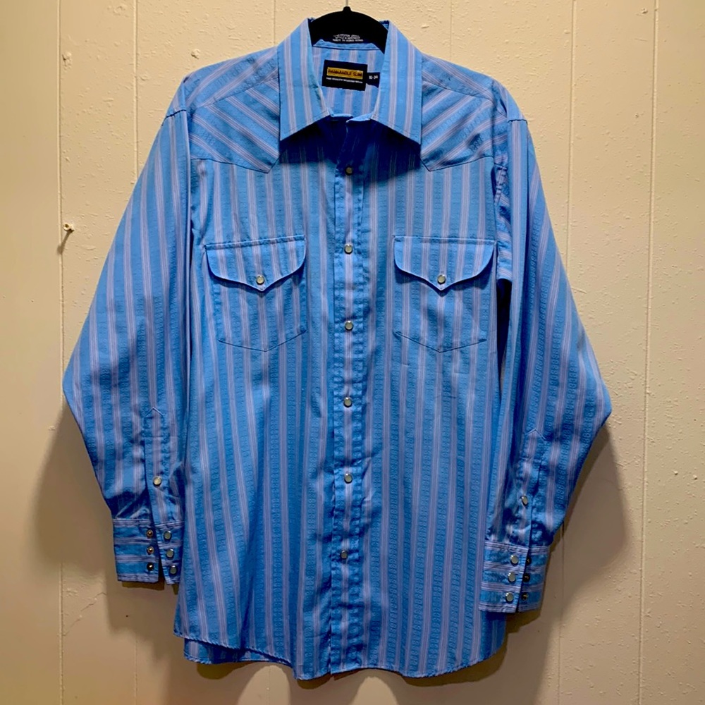 Pearl Snap Buttons! Panhandle Slim Western Pearl-Snap Vintage Shirt, size 16-34